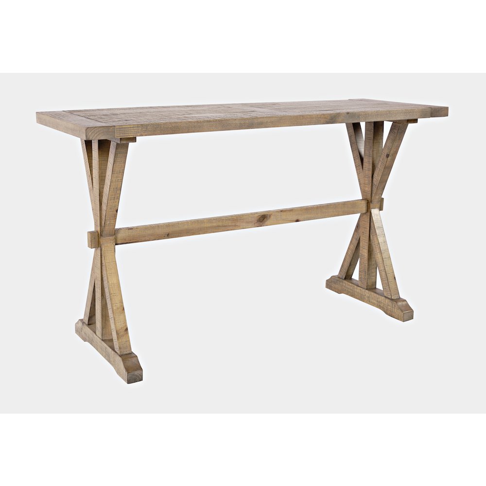 Carlyle Crossing Modern Rustic Distressed Solid Wood Sofa Table with Trestle