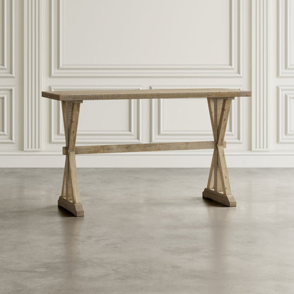 Carlyle Crossing Modern Rustic Distressed Solid Wood Sofa Table with Trestle