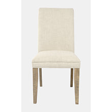 Modern Rustic Distressed Solid Wood Upholstered Parsons Dining Chair (Set of 2)