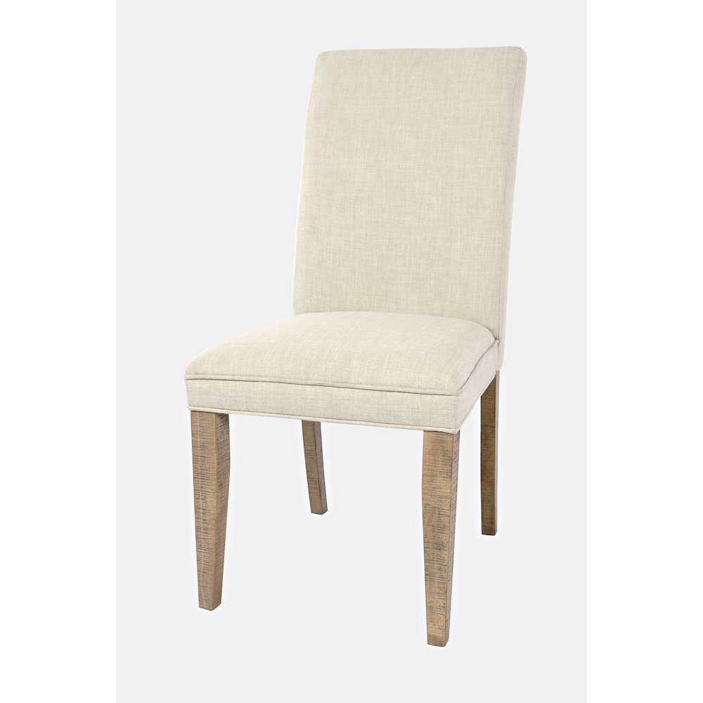 Modern Rustic Distressed Solid Wood Upholstered Parsons Dining Chair (Set of 2)