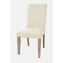 Modern Rustic Distressed Solid Wood Upholstered Parsons Dining Chair (Set of 2)