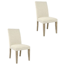 Solid Wood Parsons Dining Chairs, Distressed Farmhouse Style, Distressed Brown, Set of 2