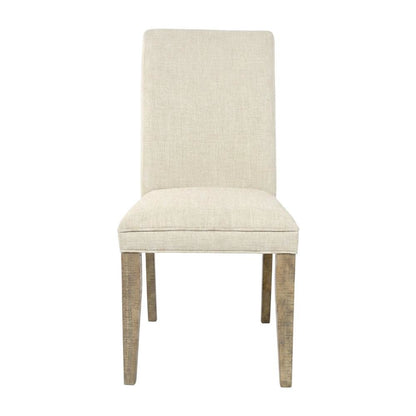 Solid Wood Parsons Dining Chairs, Distressed Farmhouse Style, Distressed Brown, Set of 2