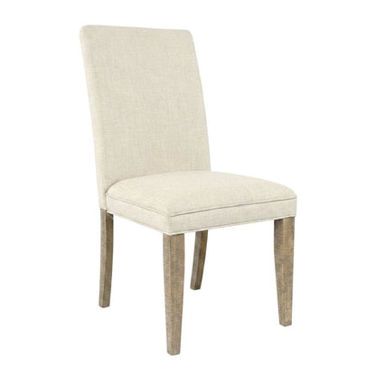 Solid Wood Parsons Dining Chairs, Distressed Farmhouse Style, Distressed Brown, Set of 2