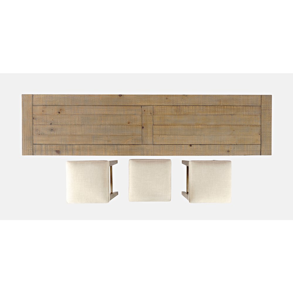 Modern Rustic Solid Wood Pine Counter Height Sofa Table Set with Three Stools