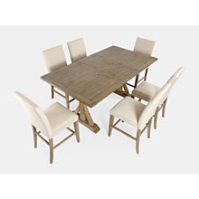 Solid Wood 78" Seven-Piece Counter Height Dining Set with Slat Chairs