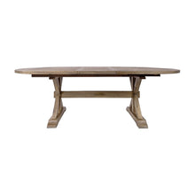 Solid Pine Extendable Dining Table with Distressed Farmhouse, Distressed Brown