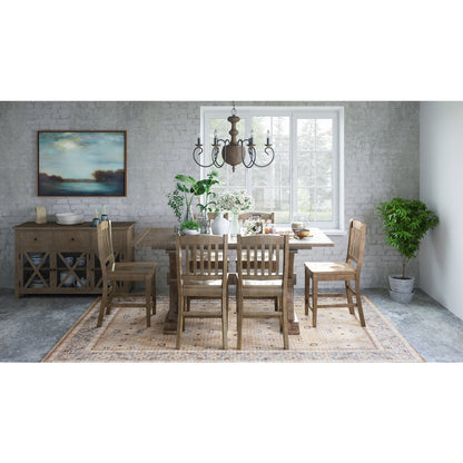 Modern Rustic Solid Wood Slatback Counter Height Stool (Set of 2)