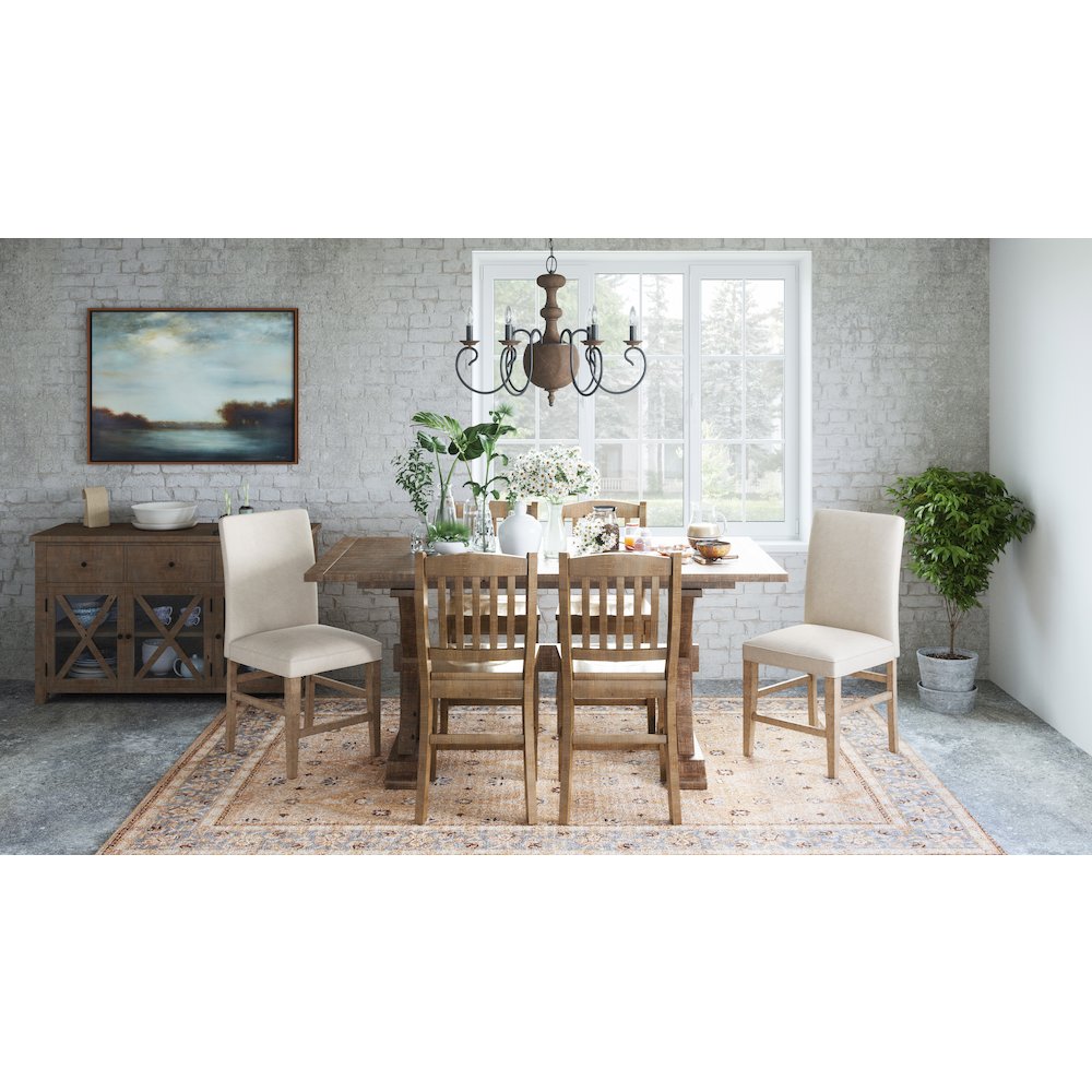 Modern Rustic Solid Wood Counter Height 78" Extension Dining Table