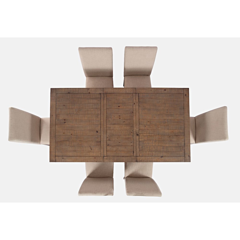 Solid Wood 78" Seven-Piece Counter Height Dining Set with Slat Chairs