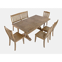 Carlyle Crossing Solid Wood 78" Six-Piece Dining Set with Bench and Slat Chairs