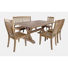 Carlyle Crossing Solid Wood 78" Six-Piece Dining Set with Bench and Slat Chairs