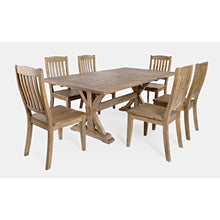 Carlyle Crossing Solid Wood 78" Seven-Piece Dining Set with Slat Chairs