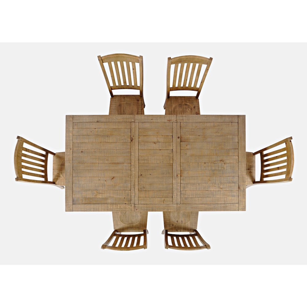 Carlyle Crossing Solid Wood 78" Seven-Piece Dining Set with Slat Chairs