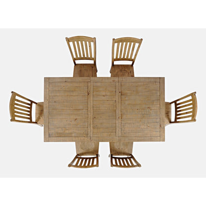 Carlyle Crossing Solid Wood 78" Seven-Piece Dining Set with Slat Chairs