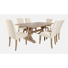 Carlyle Crossing Solid Wood 78" Seven-Piece Dining Set with Upholstered Chairs