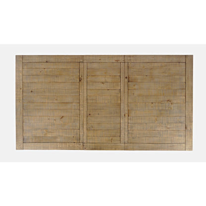 Solid Pine Extendable Dining Table with Distressed Farmhouse, Distressed Brown