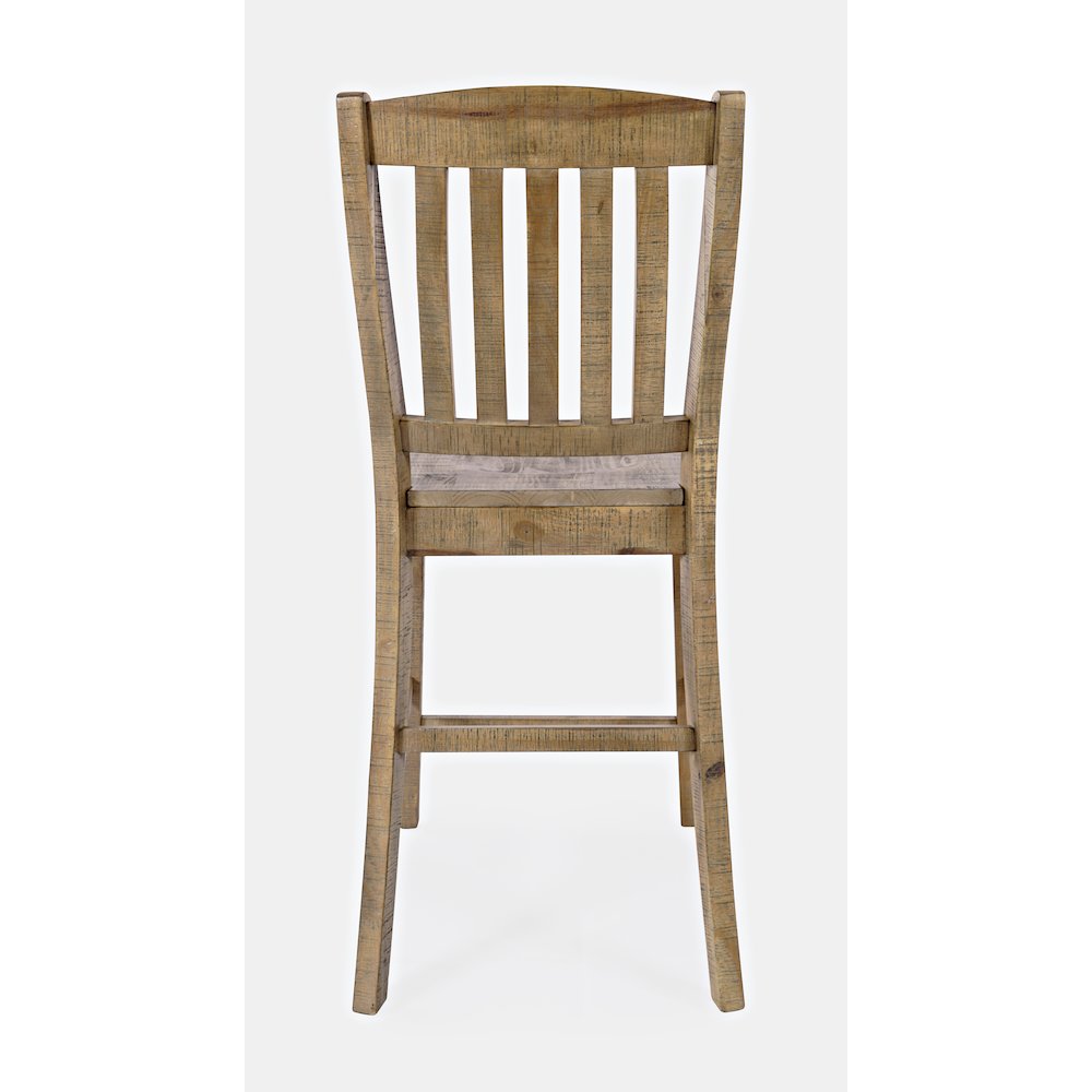 Modern Rustic Solid Wood Slatback Counter Height Stool (Set of 2)