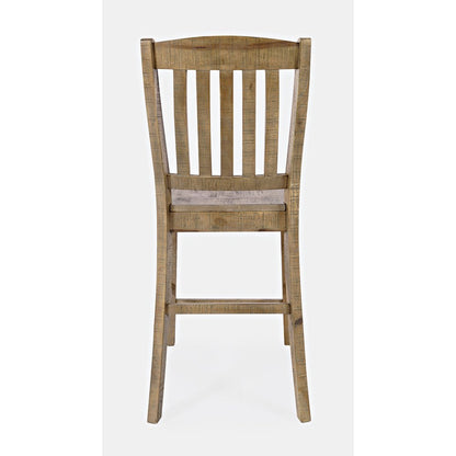 Modern Rustic Solid Wood Slatback Counter Height Stool (Set of 2)