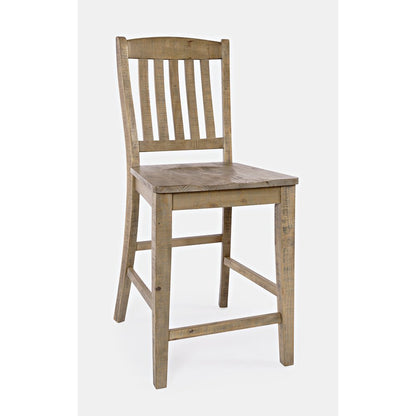 Modern Rustic Solid Wood Slatback Counter Height Stool (Set of 2)