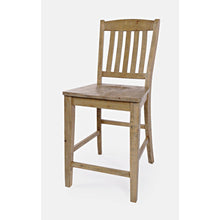 Modern Rustic Solid Wood Slatback Counter Height Stool (Set of 2)