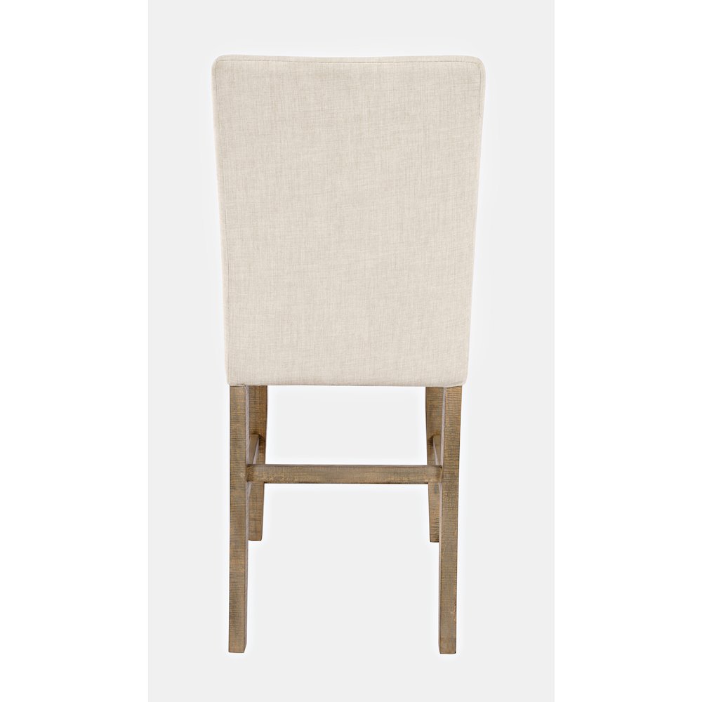 Modern Rustic Distressed Solid Wood Upholstered Parsons Stool (Set of 2)