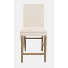 Modern Rustic Distressed Solid Wood Upholstered Parsons Stool (Set of 2)