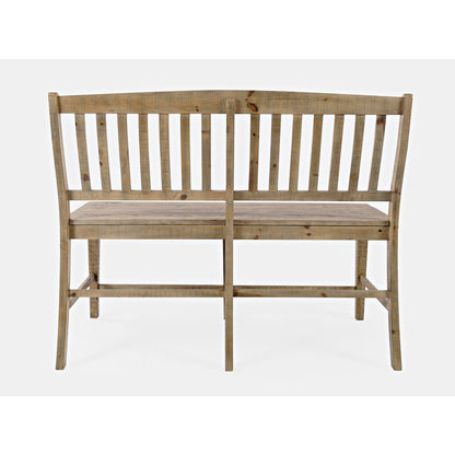 Carlyle Crossing Modern Rustic Solid Wood Slatback Counter Height Bench