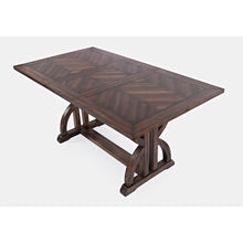 Transitional Herringbone Distressed Acacia Counter Height 78" Dining Table