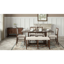 Transitional Herringbone Distressed Acacia Counter Height 78" Dining Table