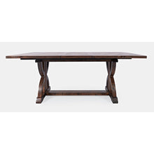 Fairview Transitional Herringbone Distressed Acacia Extension 78" Dining Table