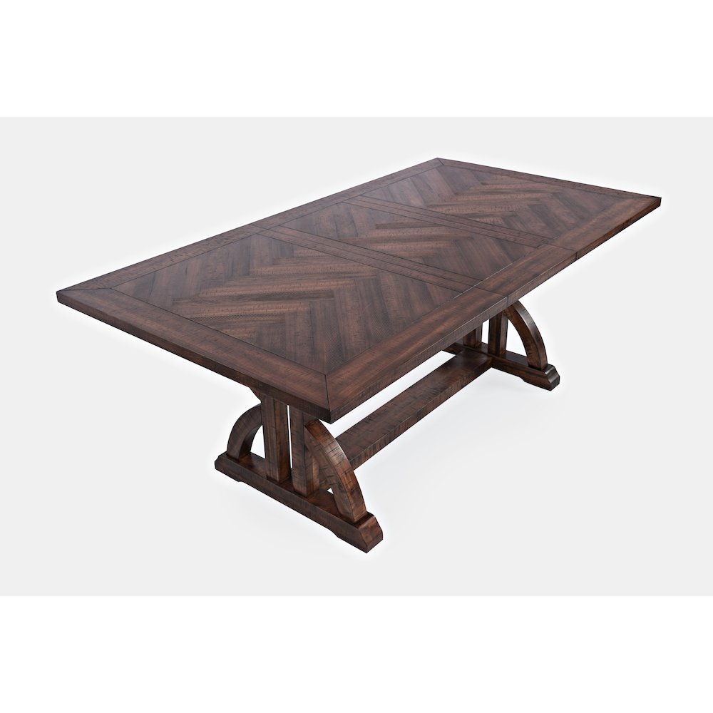 Fairview Transitional Modern Distressed 78" Seven-Piece Upholstered Dining Set