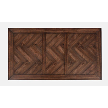 Fairview Transitional Herringbone Distressed Acacia Coffee Table
