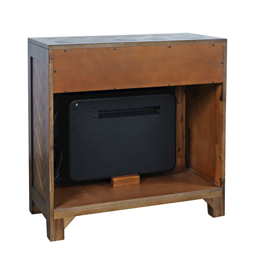 Fairview Modern Transitional 32" Chevron Electric Fireplace Console TV Stand