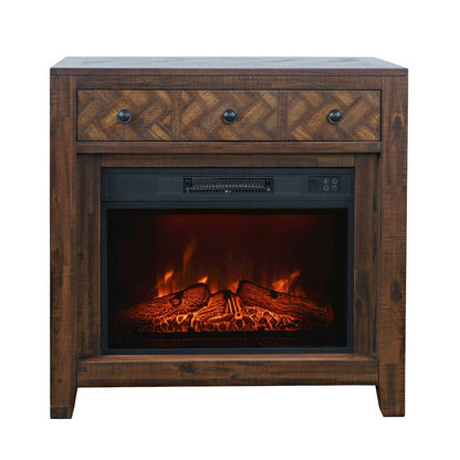 Fairview Modern Transitional 32" Chevron Electric Fireplace Console TV Stand