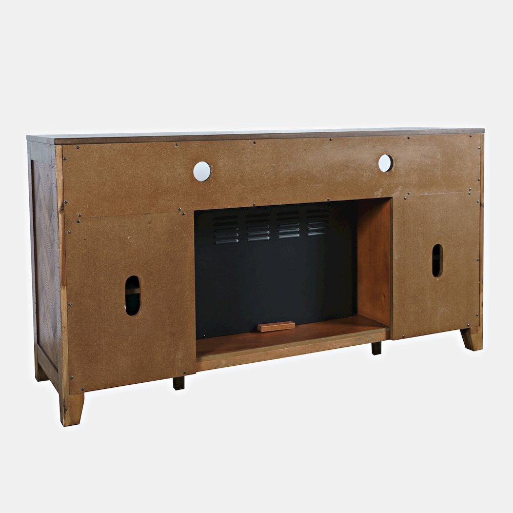 Fairview Modern 60" Chevron Fireplace Console TV Stand with Electric Fireplace