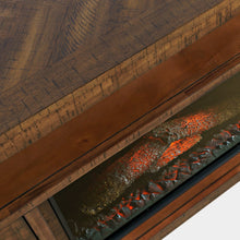 Fairview Modern 60" Chevron Fireplace Console TV Stand with Electric Fireplace