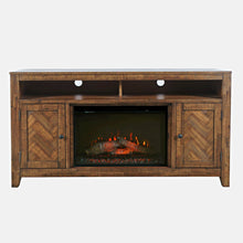 Modern Transitional 60" Chevron Fireplace Storage Console TV Stand