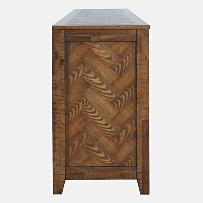 Modern Transitional 60" Chevron Fireplace Storage Console TV Stand