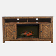 Fairview Modern 60" Chevron Fireplace Console TV Stand with Electric Fireplace