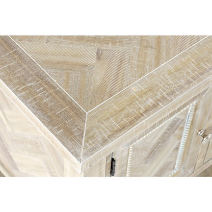 Fairview Transitional Herringbone Modern Distressed Solid Wood Buffet Server