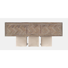 Transitional Herringbone Counter Height Four Piece Console 74" Dining Table Set