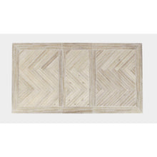 Transitional Herringbone Distressed Acacia Counter Height 78" Dining Table