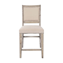 Acacia Veneer Cotton-Linen Upholstered Counter Stools Set of 2, Ash