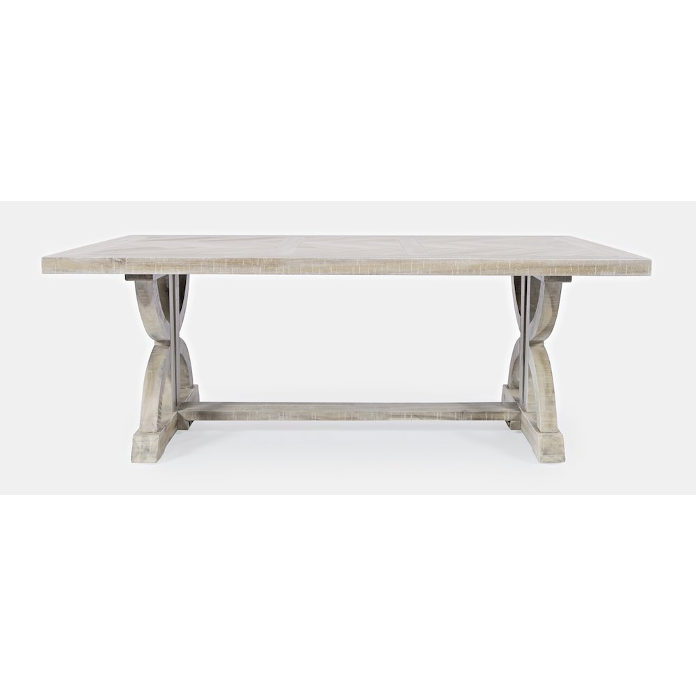 Fairview Transitional Herringbone Distressed Acacia Coffee Table