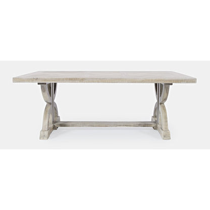 Fairview Transitional Herringbone Distressed Acacia Coffee Table