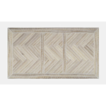 Fairview Transitional Herringbone Distressed Acacia Coffee Table