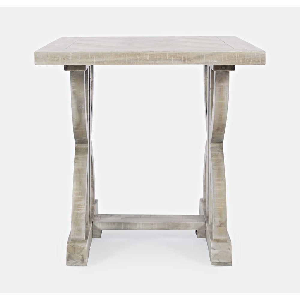 Fairview Transitional Herringbone Distressed Acacia End Table