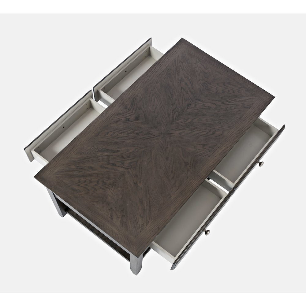 Modern Espresso Four Drawer 44" Coffee Table