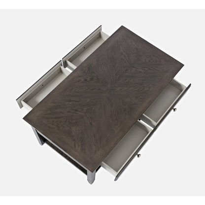 Modern Espresso Four Drawer 44" Coffee Table